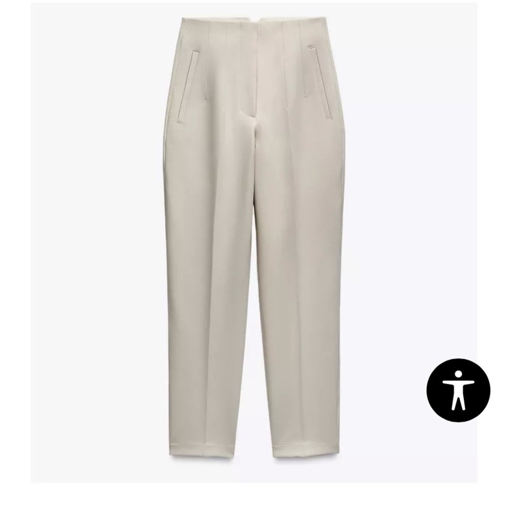 Zara High Waist Beige Trousers